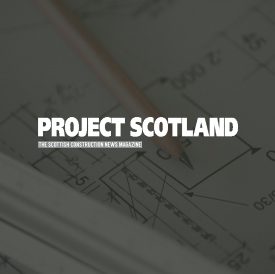 project scotland logo over an image on construction drawings